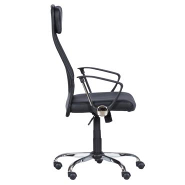 Директорски стол ВЕЛИСЛАВ- снимка отстрани, хромирана кръстачка