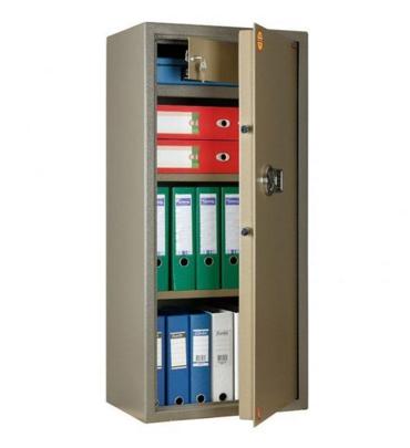 Метален сейф PMT 120 T EL с електронна брава, отворен, с наредени класьори