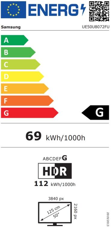 Телевизор Samsung LED 50U8072 50' Smart, 4K Ultra HD, 50Hz Model 2025