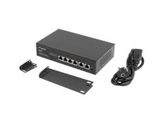 Комутатор Lanberg switch 4x 100mb poe+/2x 100mb unmanaged rack 10'/19' fast ethernet 60w