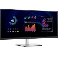 Монитор Dell P3424WE, 34' Curved, WQHD AG, IPS, 21:9, 5ms, 1000:1, 300 cd/m2, (3440x1440 ), 99% sRGB, HDMI, DP, USB-C PD of up to 90W, USB 3.2 hub, KVM ports, RJ45, ComfortView Plus, Height Adjustable, Swivel, Tilt, Black