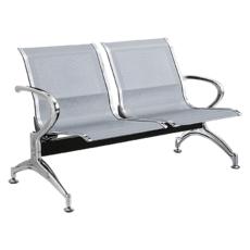 Посетителска пейка BTL 42- снимка отпред, с две места за сядане, хром