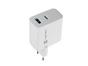 Адаптер Natec USB Charger  Ribera Gan 1X USB-A + 1X USB-C 65W, White