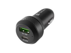 Зарядно устройство Natec Coney 1xUSB, 1xUSB-C Quick charger 48W, Black