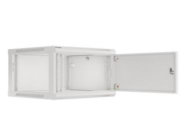 Комуникационен шкаф Lanberg rack cabinet 19' wall-mount 6U/600x600 for self-assembly with metal door grey (flat pack)