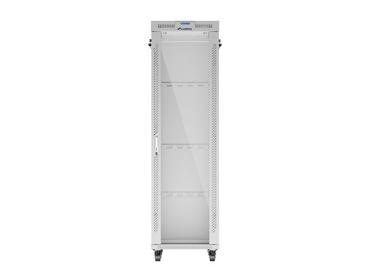 Комуникационен шкаф Lanberg rack cabinet 19' free-standing 42U/600x800 (flat pack) with glass door lcd grey v2
