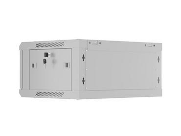 Комуникационен шкаф Lanberg rack cabinet 19' wall-mount 4U/600x450 with perforated door grey (flat pack)