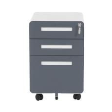 Метален контейнер H BTL с 3 чекмеджета, сив, с графитени вратички, сниман в профил, със затворени чекмеджета