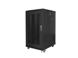 Комуникационен шкаф Lanberg rack cabinet 19' free-standing 22U/600x800 (flat pack) with mesh door black
