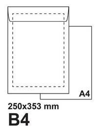 Плик самозалепващ B4 250х353 бял 50 бр
