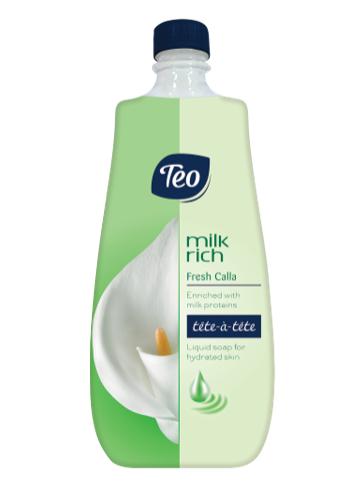 Течен сапун ТЕО Milk Rich Fresh Calla пълнител, зелен 900 мл