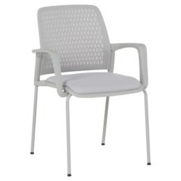 Посетителски стол ЛИМБО-сниман отпред, светлосив цвят