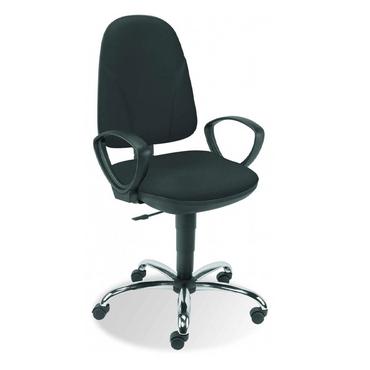 Работен стол АВРЕЛИ- черен цвят, фиксирани подлакътници