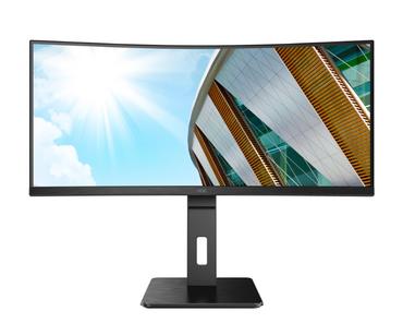 Монитор AOC CU34P2A, 34' Curved 1500R, VA, WLED, 3440x1440@100Hz, 4ms GtG, 1ms MPRT, 300cd m/2, 3000:1, 50M:1 DCR, Adaptive Sync, FlickerFree, Low Blue Light , 3Wx2, Tilt, Height Adjust, Swivel, 2xHDMI, DP, USB hub