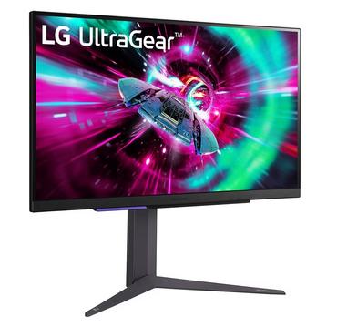 Монитор LG 27GR93U-B, 27', UltraGear IPS 1ms, AG, UHD 4K (3840x2160), 144Hz, HDR 400, 1000:1, 400cd/m2, DCI-P3 95%, USB3.0 (1up/2down), VRR, AMD Free-sync, NVIDIA G-Sync, HDMI, DisplayPort, Height Adjustable, Pivot, Tilt, Headphone Out, Black