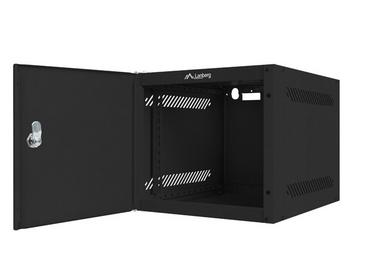 Комуникационен шкаф Lanberg rack cabinet 10' wall-mount 6U / 280x310 for self-assembly with metal door (flat pack), black
