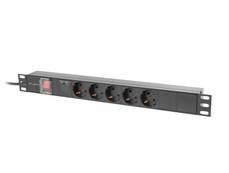 Разклонител Lanberg power distribution unit (pdu) 19' 1U 16a 2m 5x schuko outlets black