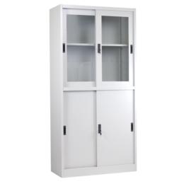 Архивен шкаф BTL J с 5 отделения 185х90х40 см стъкло- снимка отпред на затворен шкаф