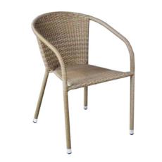 Ратанов стол бял ВЕСЕЛА- бежов ратан