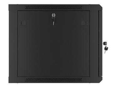 Комуникационен шкаф Lanberg rack cabinet 19' wall-mount 9U/600x600 for self-assembly with metal door black (flat pack)