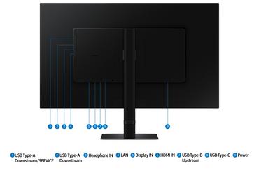 Монитор Samsung 32D800  32' VA LED, 3840x2160 PBP, PIP, USB-C 90W, USB 3.0, DP, HDMI Black