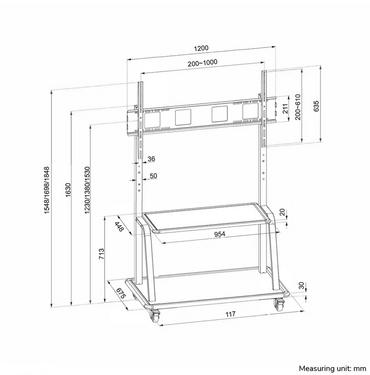 Стойка Neomounts by Newstar Mobile Flat Screen Floor Stand (stand+trolley) (height: 137-162 cm) box 1&2
