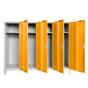 Метален гардероб BTL JZ с 4 отделения 130x160x40 см оранжев с 4 отворени врати, по един рафт на отделение и лостове за закачалки