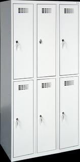 Метален гардероб FRT с 6 отделения 180х90х45 см - приближена снимка, сив, затворени врати