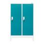 Метален гардероб с 2 отделения 80x40x120 см 4 цвята - тюркоаз, сниман в профил