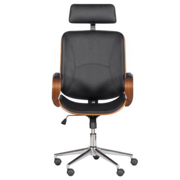 Директорски стол РУБЕН-снимка отпред, черна еко кожа