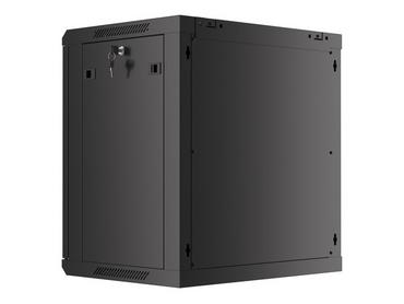 Комуникационен шкаф Lanberg rack cabinet 19' wall-mount 12U/600x450 for self-assembly with metal door black (flat pack)