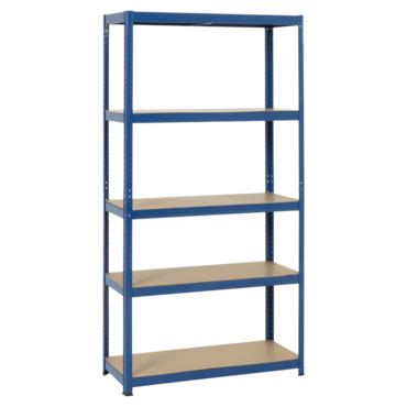Метален стелаж BTL цинк 192x100x40см 65кг/ рафт - сниман отпред, син на цвят, празен