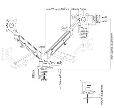 Стойка Neomounts by Newstar Desk Mount ultra flat (clamp/grommet)