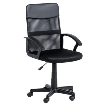 Работен стол АРИА- снимка отстрани, черна еко кожа