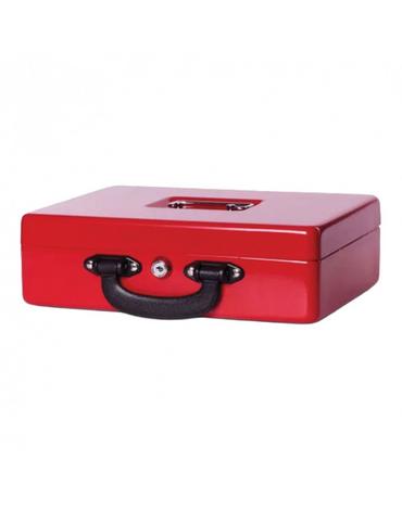 Метална кутия с евро монетник 300х245х93 мм- снимка отстрани, затворена