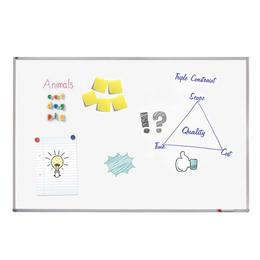 Бяла магнитна дъска с алуминиева рамка 60х90 см - снимка на дъската отпред, с рисунки върху нея