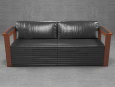 Диван триместен ДРАМА NORMA 03 - сниман отпред, черен цвят кожа