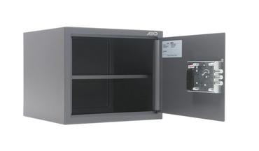 Метален сейф PMT 230 EL - отворен, сив, празен, с ел.заключване