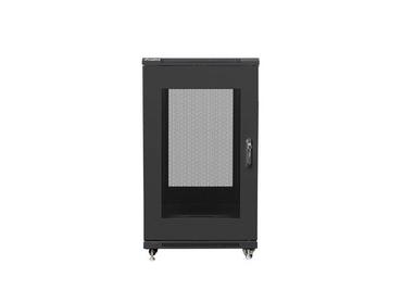 Комуникационен шкаф Lanberg rack cabinet 19' free-standing 22U/600x800 (flat pack) with mesh door black