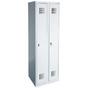 Метален гардероб FRT с 2 отделения 180х60х50 см - сниман отпред, двете врати затворени, сив