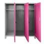 Метален гардероб детски BTL JZ с 3 отделения 150x120x40 см- отворен, розов