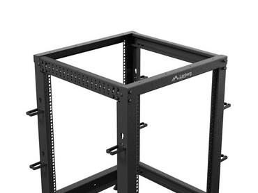 Комуникационен шкаф Lanberg open rack 19' 15U 600x600-1100 adjustable black