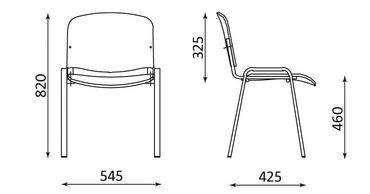 Ученически стол Iso черна рамка-размер на стол