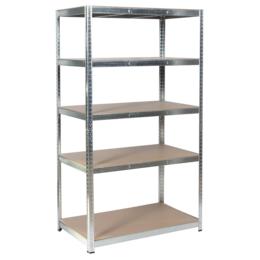 Метален стелаж BTL 180x90x40 см с галванизирана конструкция и 5 МДФ рафта