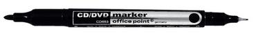 Перманентен маркер Office Point двувърх черен