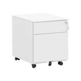 Метален контейнер K BTL с 2 чекмеджета - сниман от ляв ъгъл, със затворени чекмеджета, сив