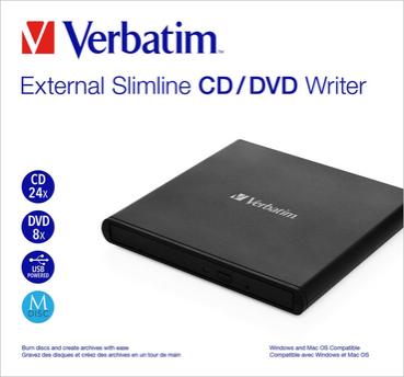 Оптично устройство Verbatim Mobile DVD ReWriter USB 2.0 Black (Light Version)