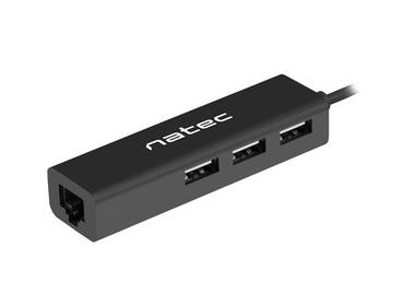 USB хъб Natec usb 2.0 hub dragonfly 3x port usb 2.0 usb+rj45