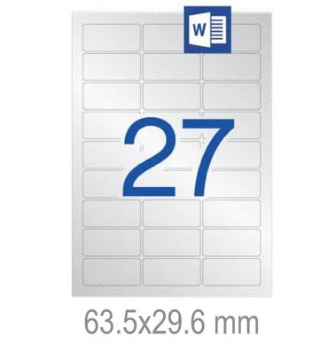 Полиестерни етикети сребро 63.5х29.6 мм