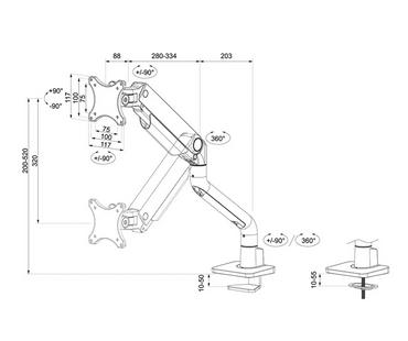 Стойка Neomounts by Newstar Next One Desk Mount, single display (topfix clamp &grommet)